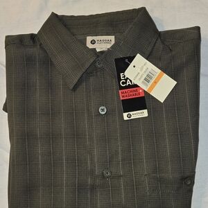 This is a Haggar Men's Small Lightweight Long Sleeve Dress Shirt.